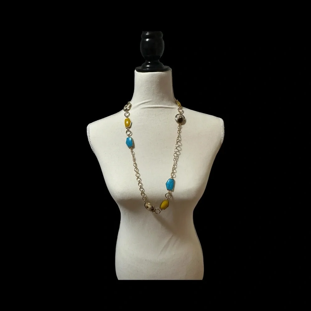 kate spade multicolor stones Necklace with gold pated - Picture 2 of 5